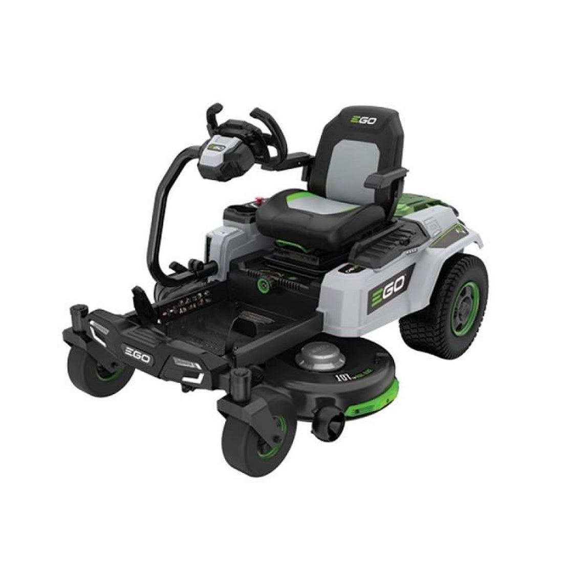 Aufsitzmäher Z6 mit Lenkrad, 107 cm Schnitt, Null-Lenkung + 4 Batterien 2x 10Ah 2x 5Ah