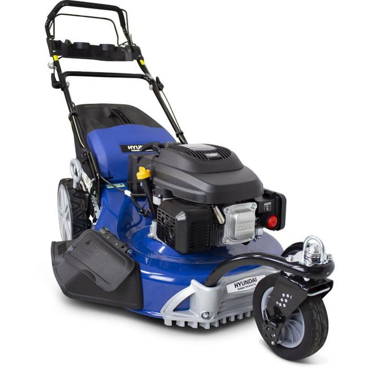 HYUNDAI Rasenmäher mit Elektroantrieb - 56 cm - 3 Räder - 196 CC - Elektrostart Mulching